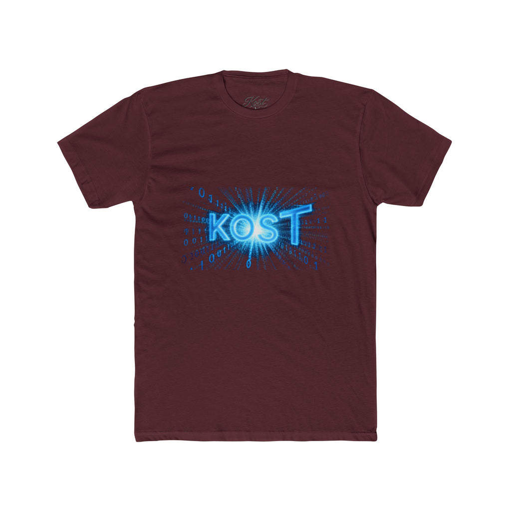 KOST Blue Burst Graphic Tee — Retro Tech Logo T-Shirt