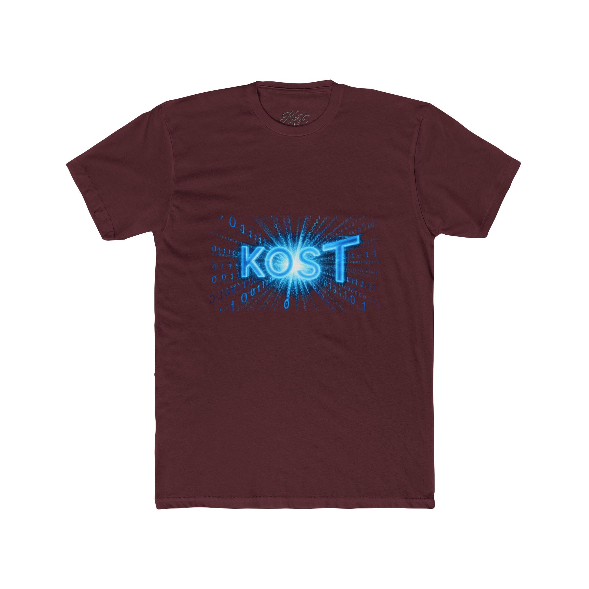 KOST Blue Burst Graphic Tee — Retro Tech Logo T-Shirt