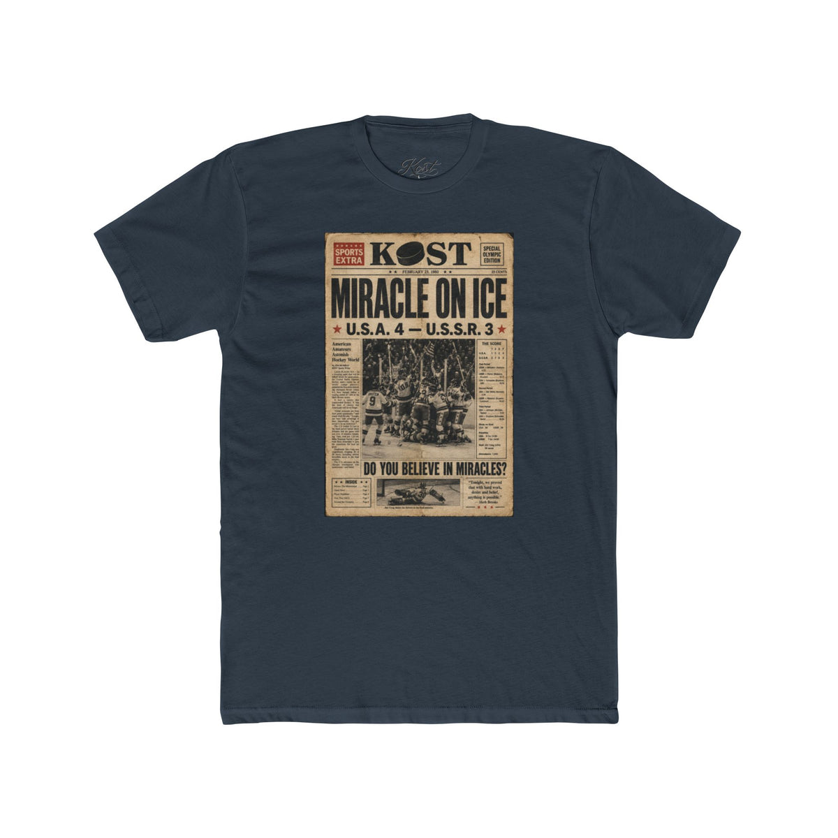 Miracle on Ice Vintage Newspaper T‑Shirt