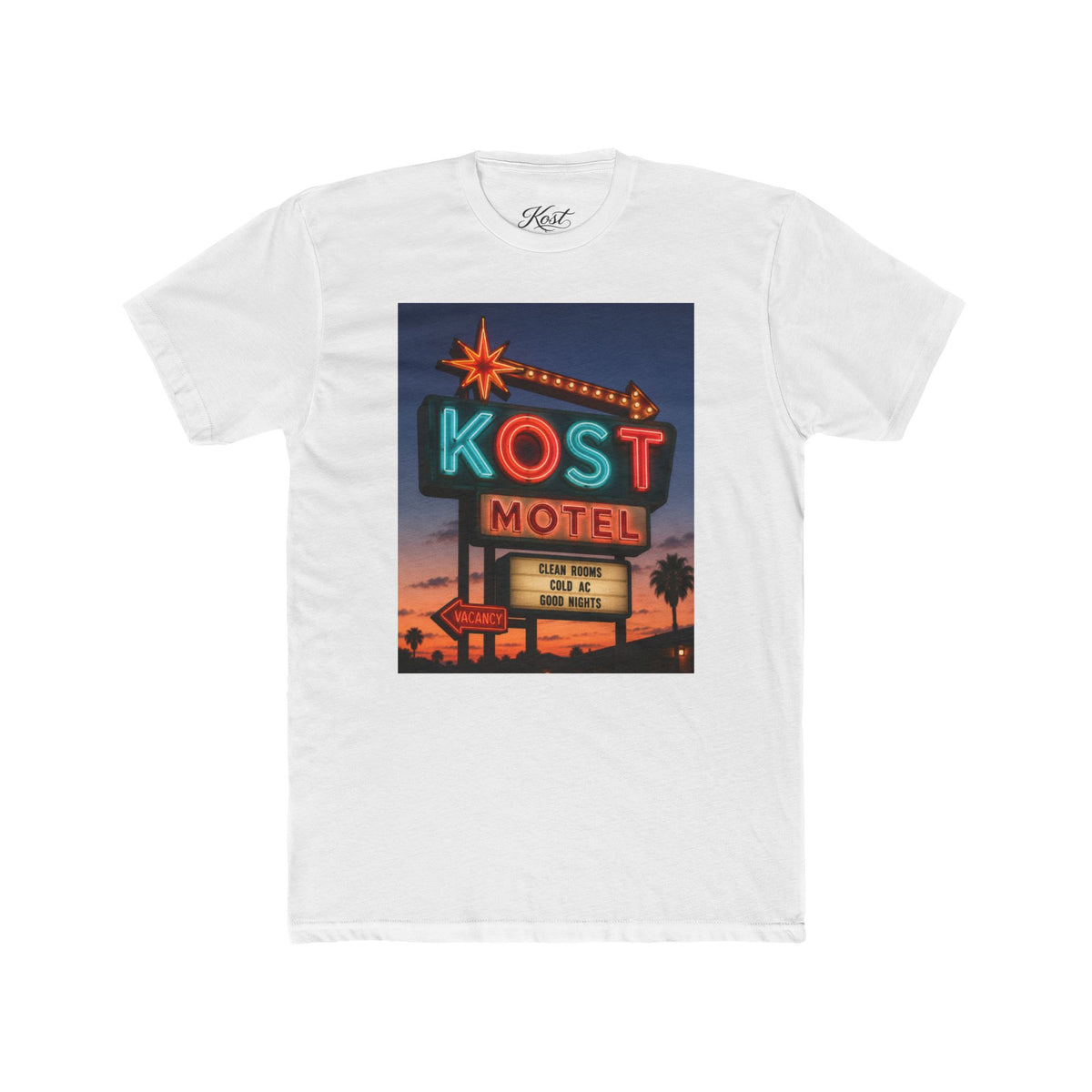 KOST Motel Retro Neon Sign Cotton T-Shirt