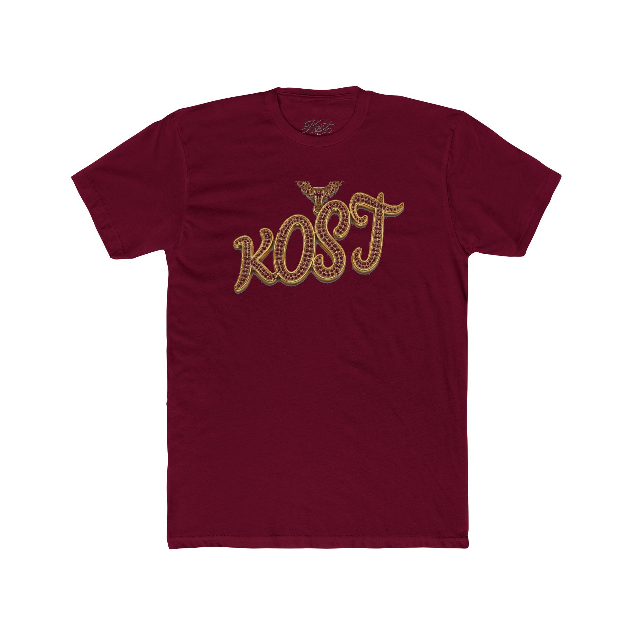 KOST Script Logo Tee — Vintage Rhinestone Lettering Cotton T-Shirt