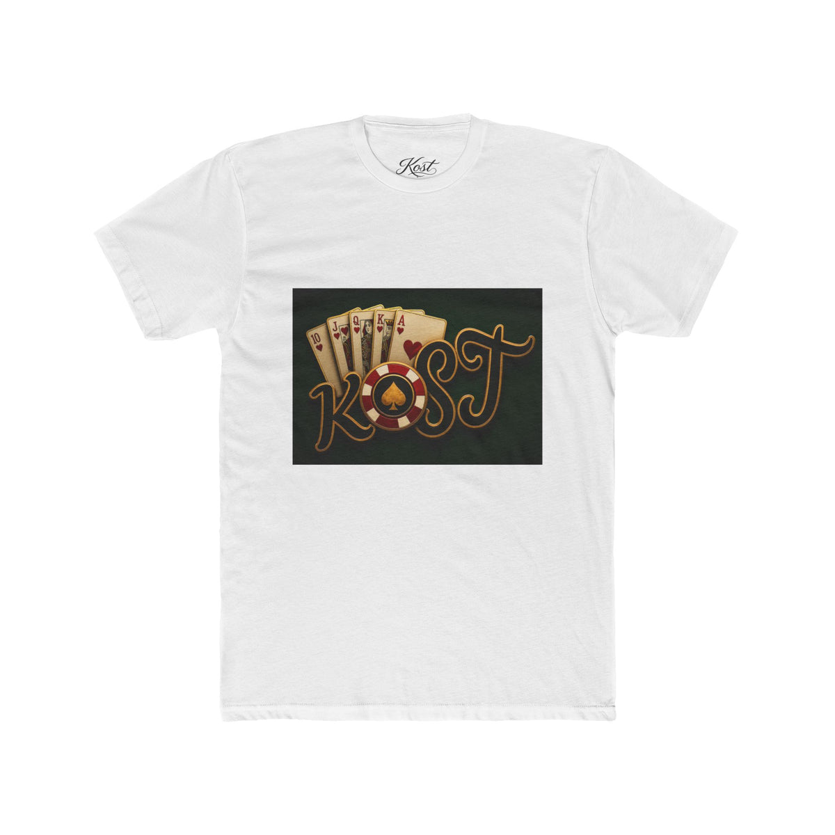 Poker Night T‑Shirt – Vintage Cards & Royal Flush Design