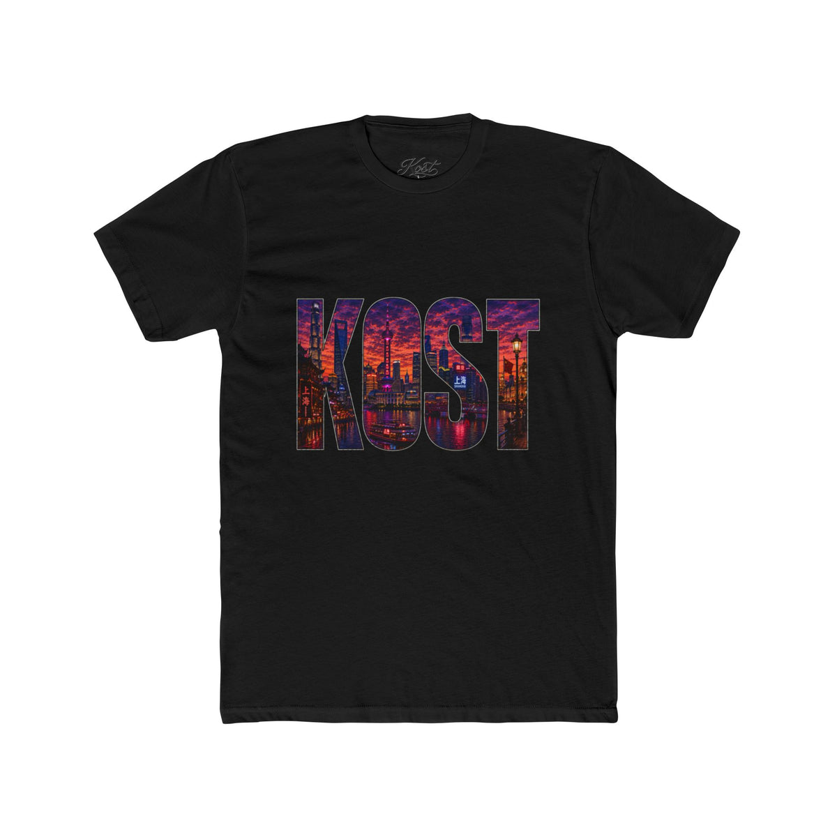 KQST Cityscape Graphic Tee — Bold Urban Lettering T-Shirt