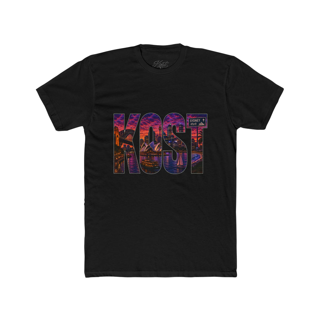 KOST Cityscape Graphic Tee — Vintage Sunset Logo Cotton T‑Shirt