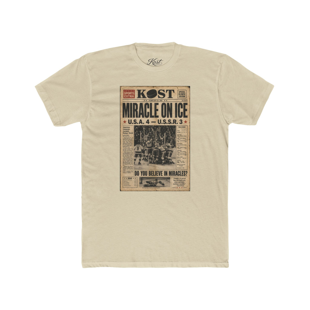 Miracle on Ice Vintage Newspaper T‑Shirt