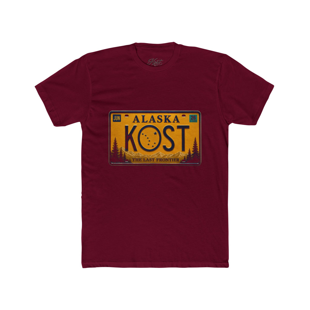 Alaska License Plate Tee — 'KOST' Vintage State Pride T-Shirt