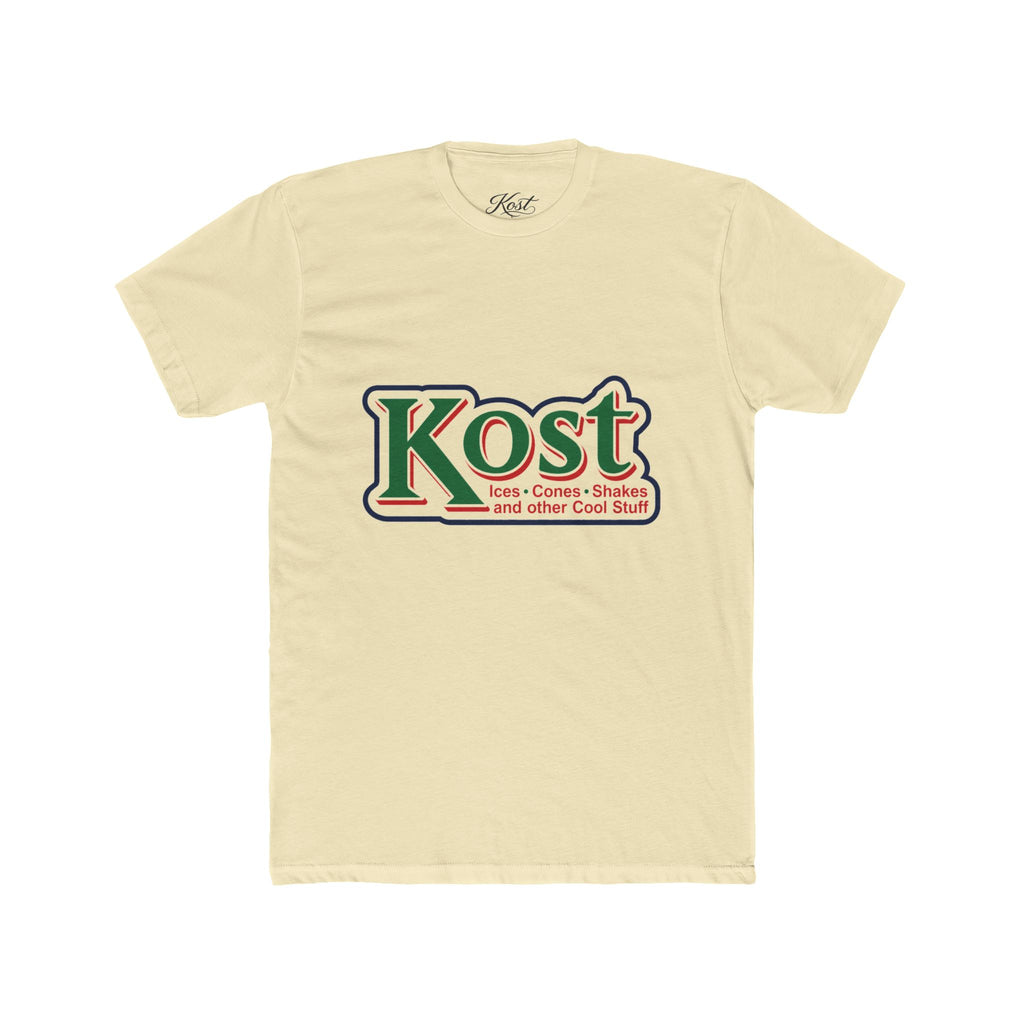 Kost Logo Crew T-Shirt — Retro Grocery Style Graphic Tee