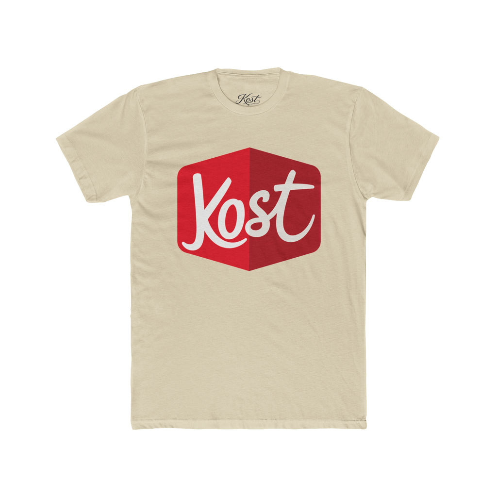 Kost Logo Tee — Retro Red Hexagon Graphic T-Shirt