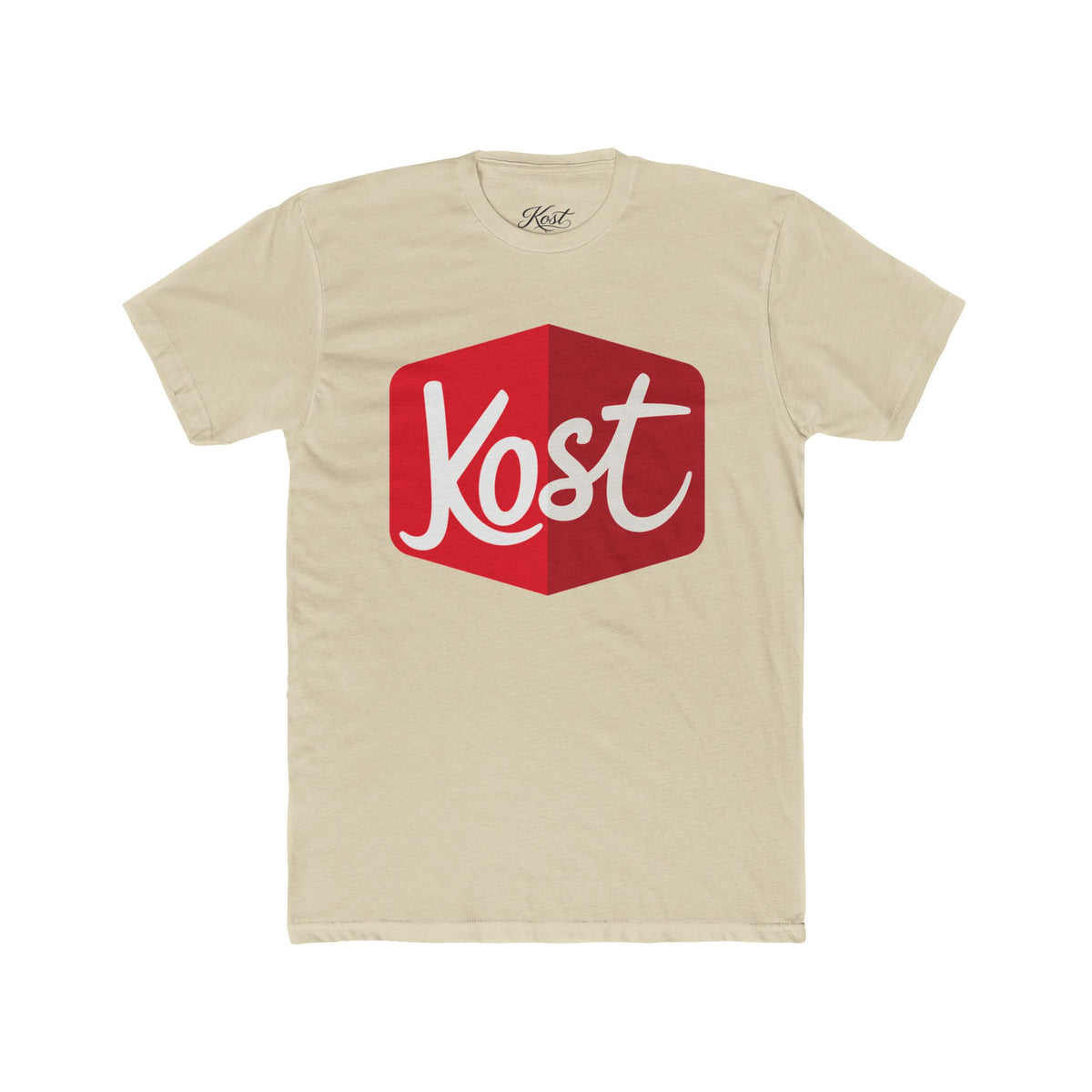 Kost Logo Tee — Retro Red Hexagon Graphic T-Shirt
