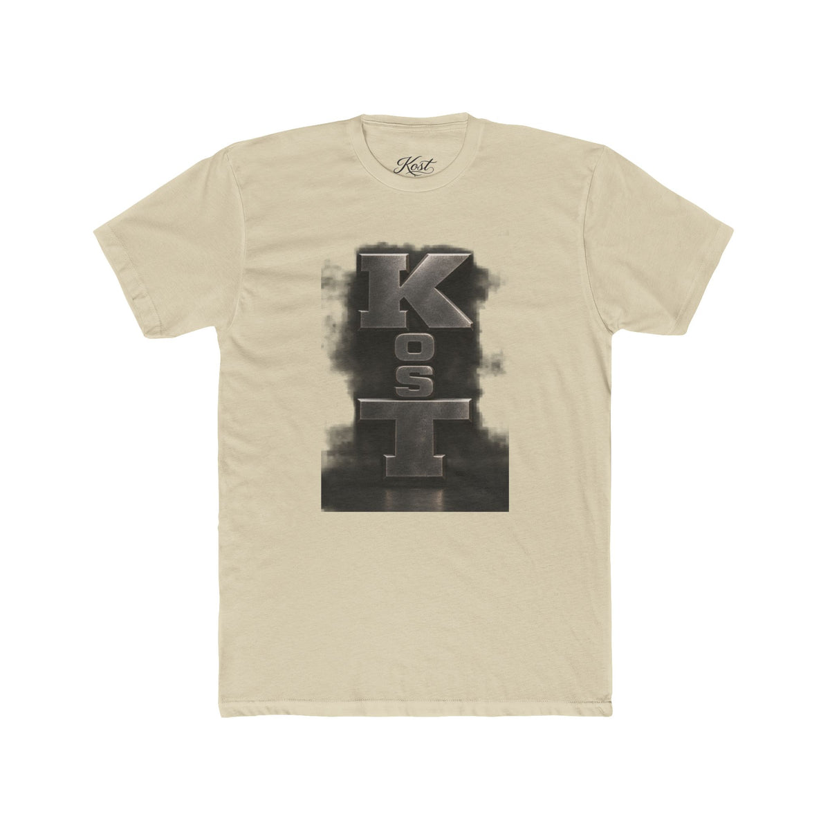 Kosl Vertical Monogram Tee — Bold Industrial Lettering Graphic T‑Shirt