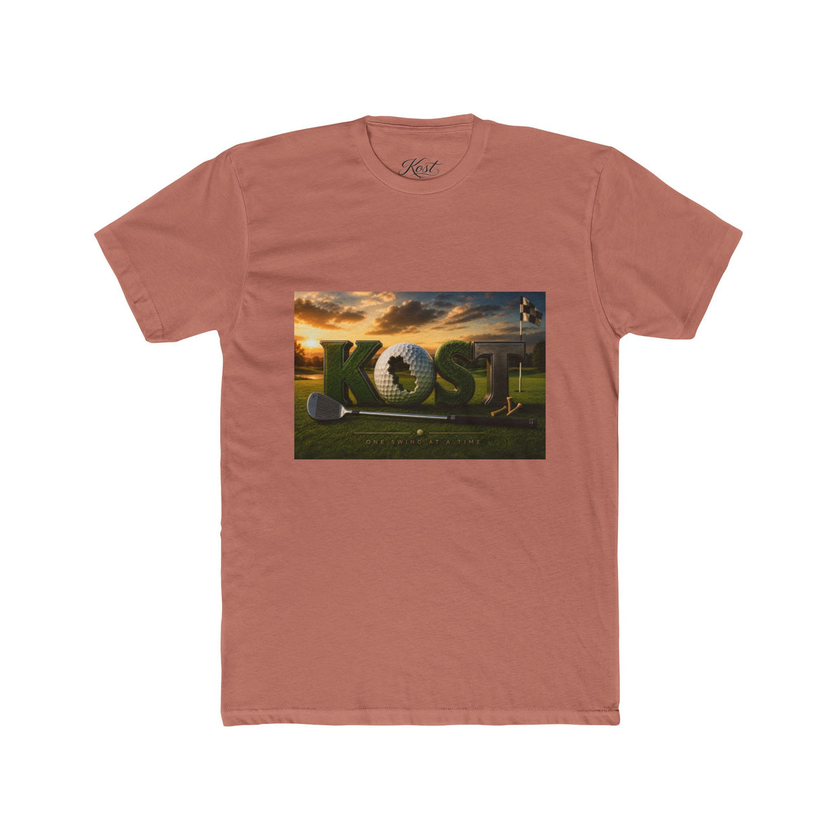 Golf Sunset Crew Tee – 'KOST' 3D Golf Design