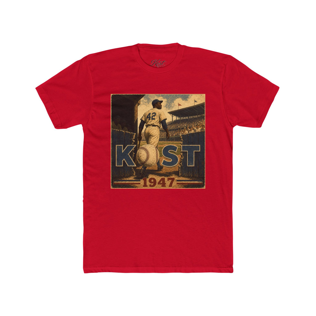 Vintage Baseball T-Shirt — 'Kost 1947' Retro Stadium Tee