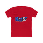 Retro 3D 'Kost' Graphic Tee - Bold Blue Logo Cotton T-Shirt