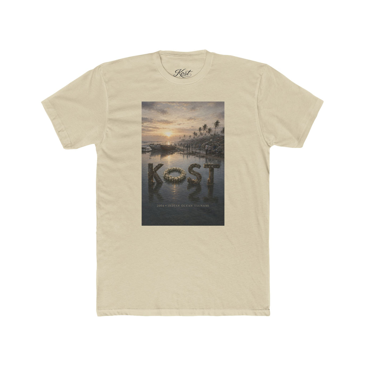 KOST Tropical Sunset Photo Tee — Palm Trees Beach Sunset Graphic T-Shirt
