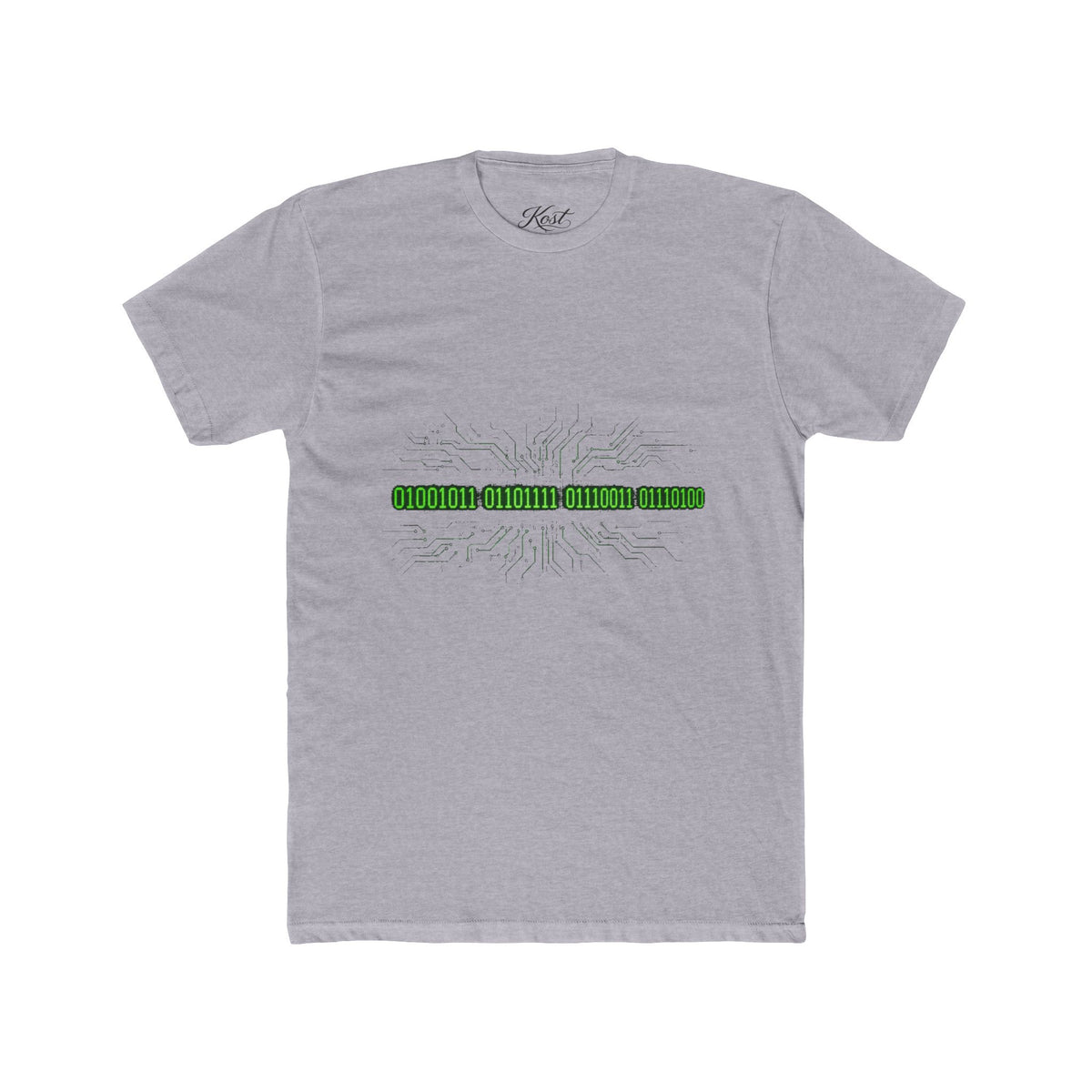 White Crew Tee — Minimal Green Stripe Graphic Tee