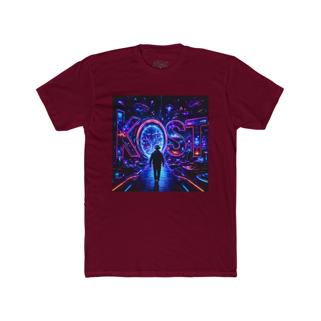 KOSTI Retro Futuristic Neon Tee — Lost Silhouette Vaporwave T-Shirt