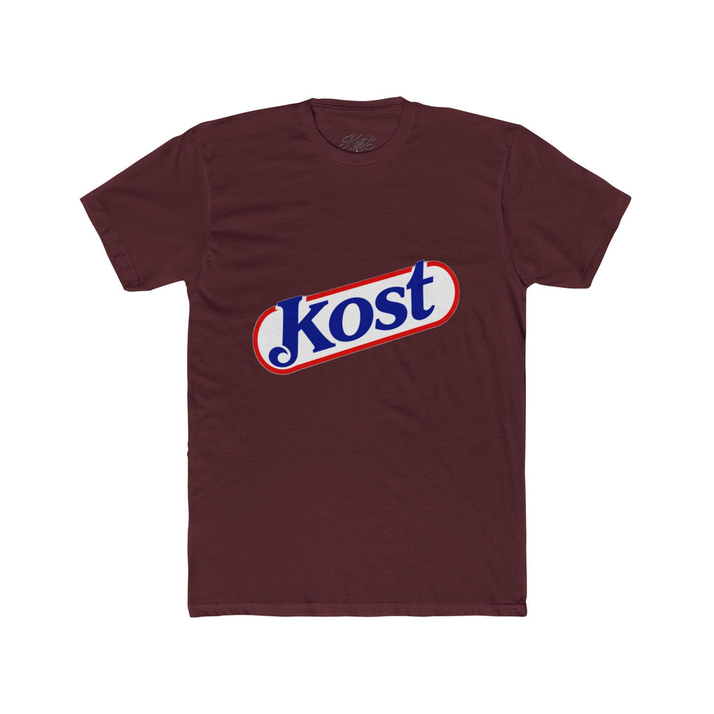 Kost Logo Tee — Retro Red & Blue Script T‑Shirt