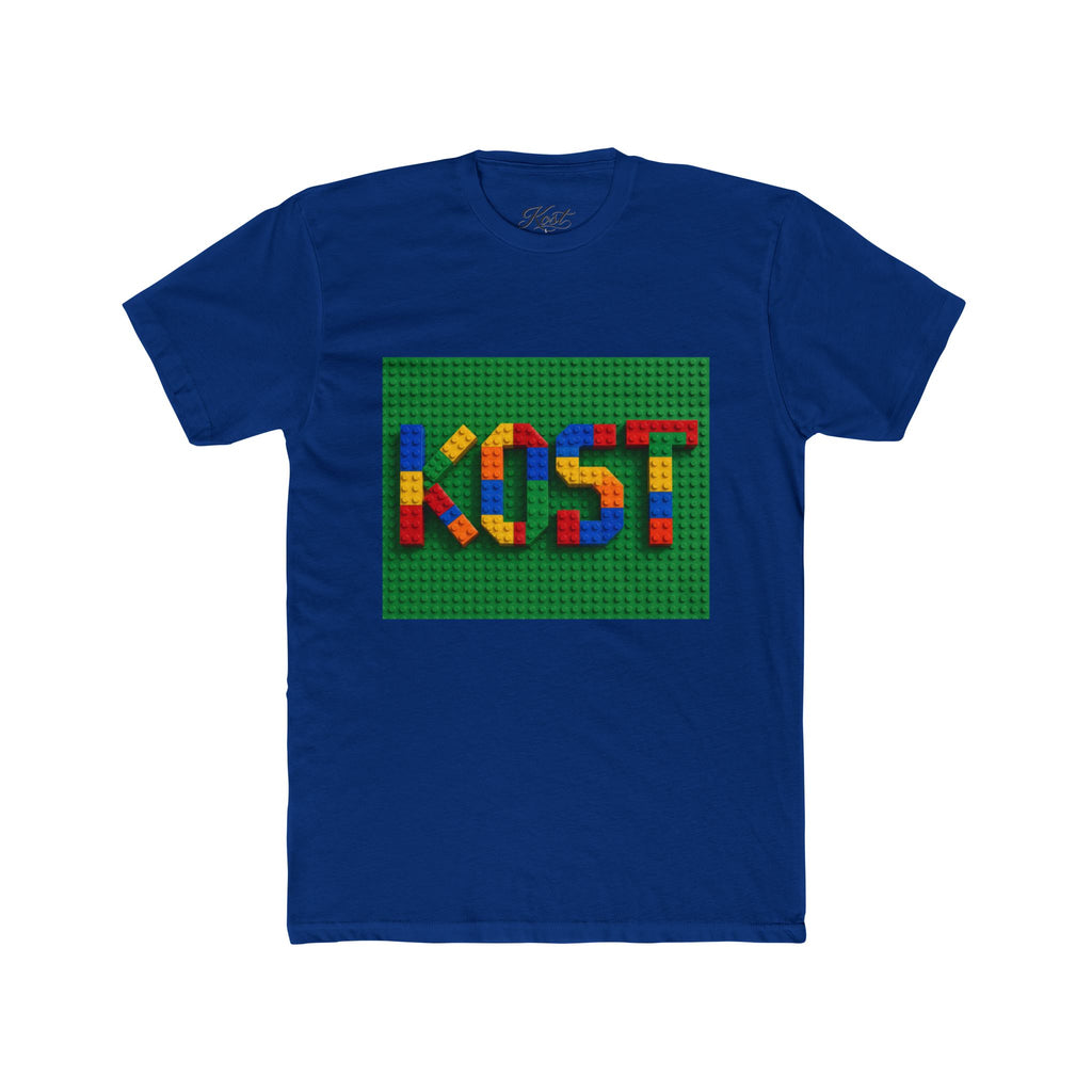 Kids Block Name Tee — Colorful Building Brick 'KOST' Graphic Shirt