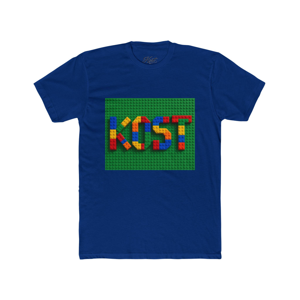 Kids Block Name Tee — Colorful Building Brick 'KOST' Graphic Shirt