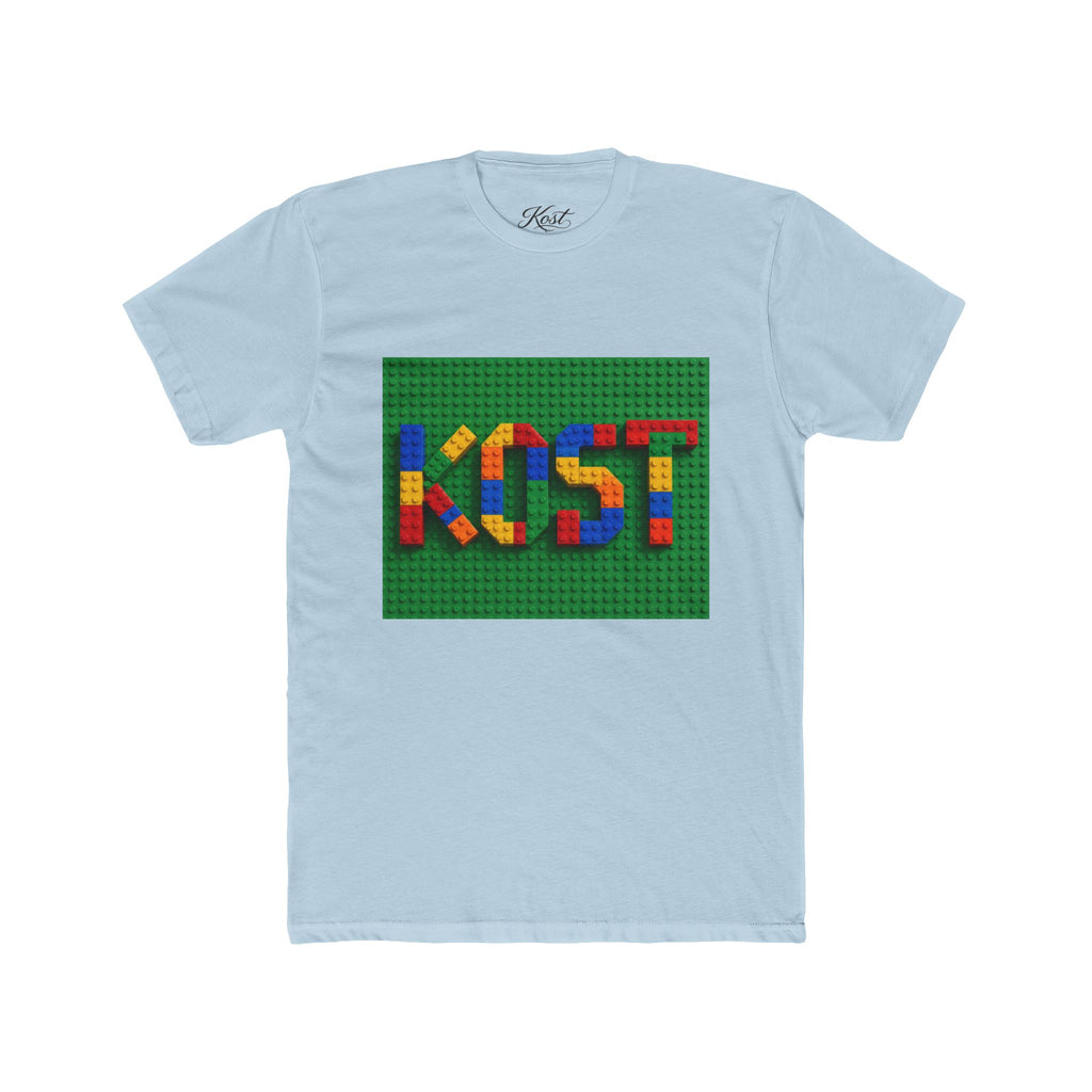 Kids Block Name Tee — Colorful Building Brick 'KOST' Graphic Shirt