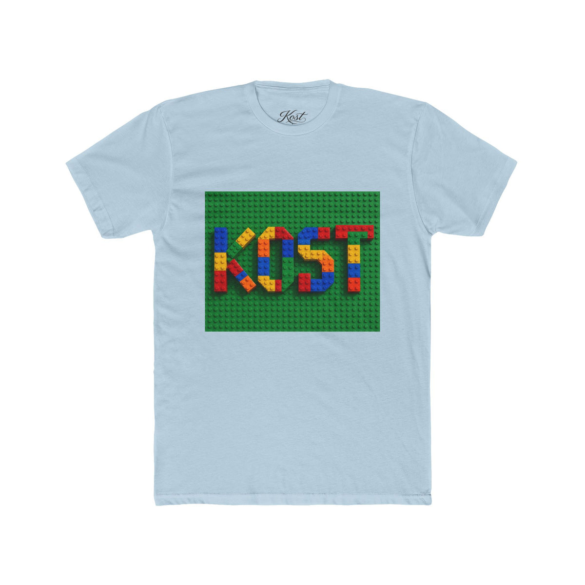Kids Block Name Tee — Colorful Building Brick 'KOST' Graphic Shirt
