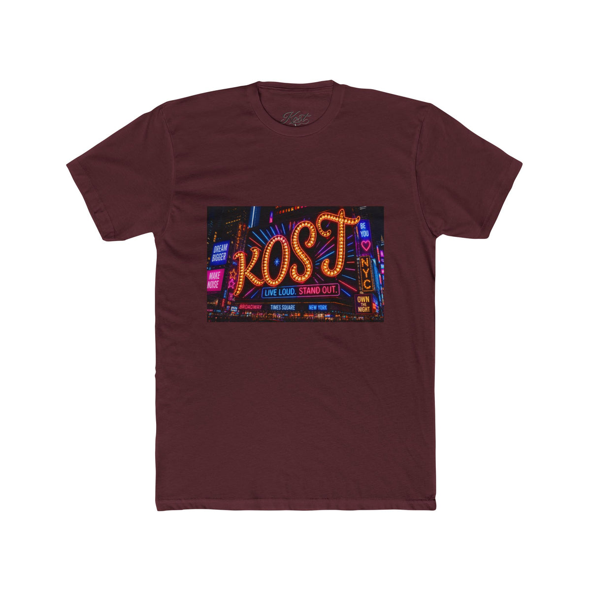 Kost Neon Sign Graphic Tee — Retro City Nightlife T-Shirt