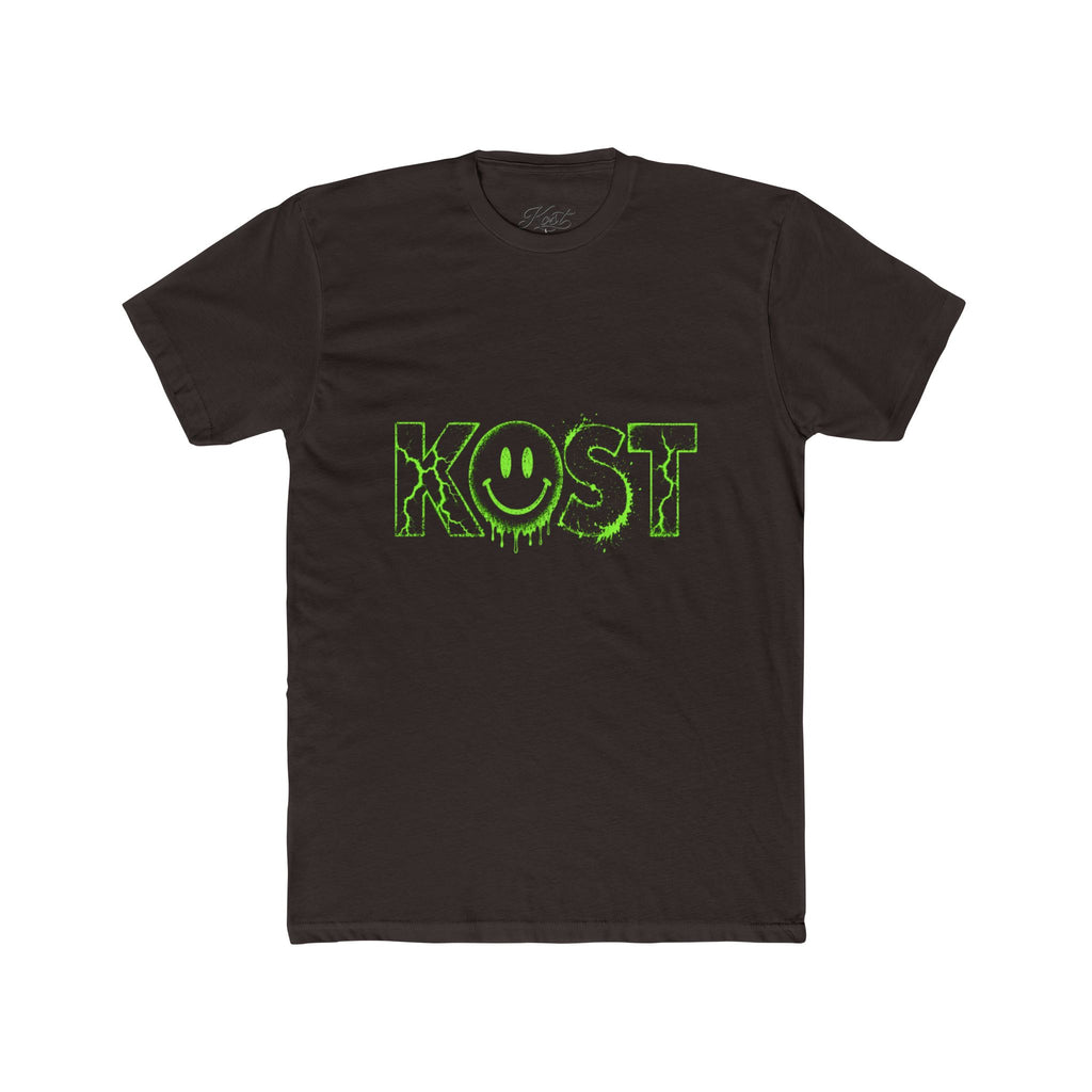 KOST Smiley Graphic Tee — Neon Green Drip Logo Cotton T-Shirt