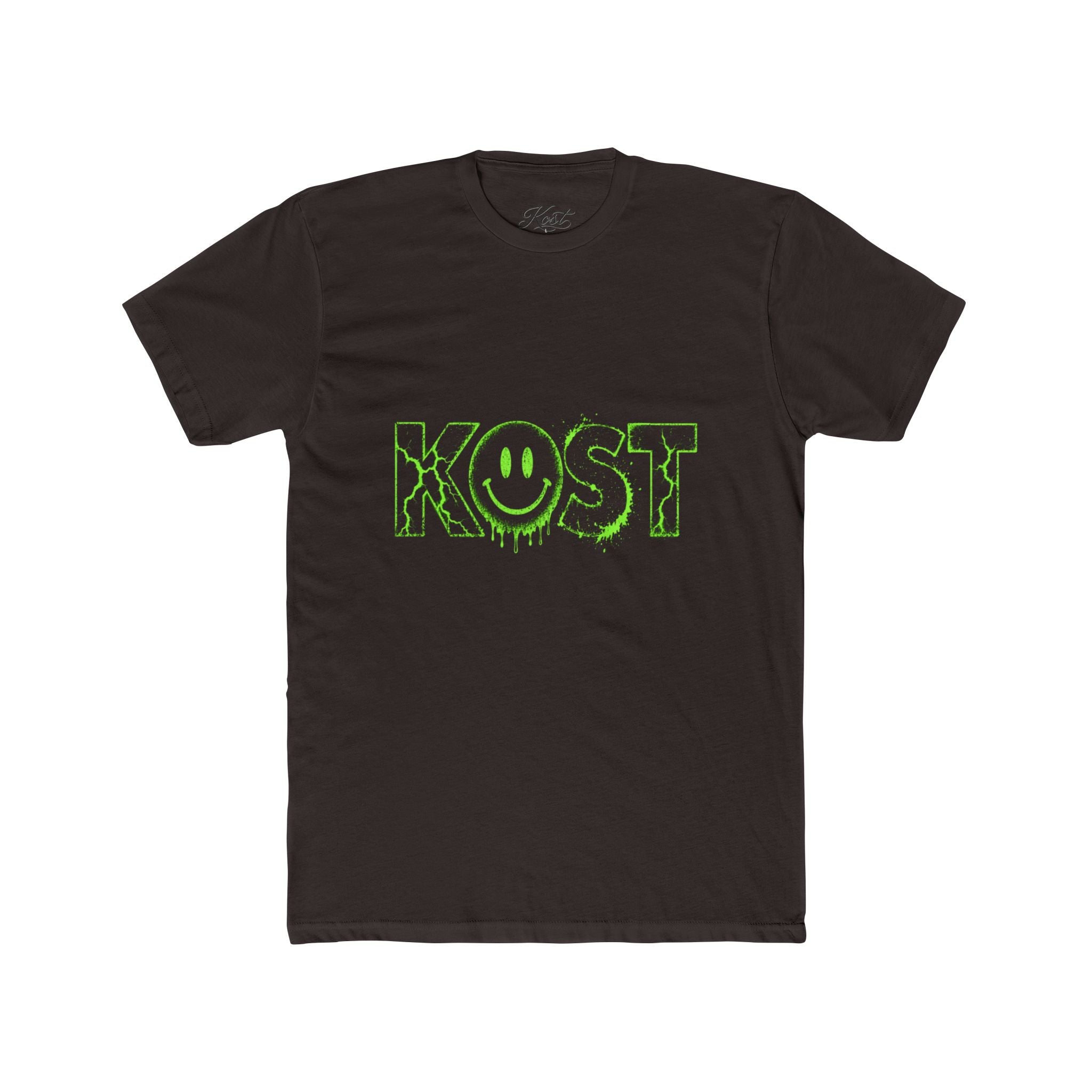 KOST Smiley Graphic Tee — Neon Green Drip Logo Cotton T-Shirt