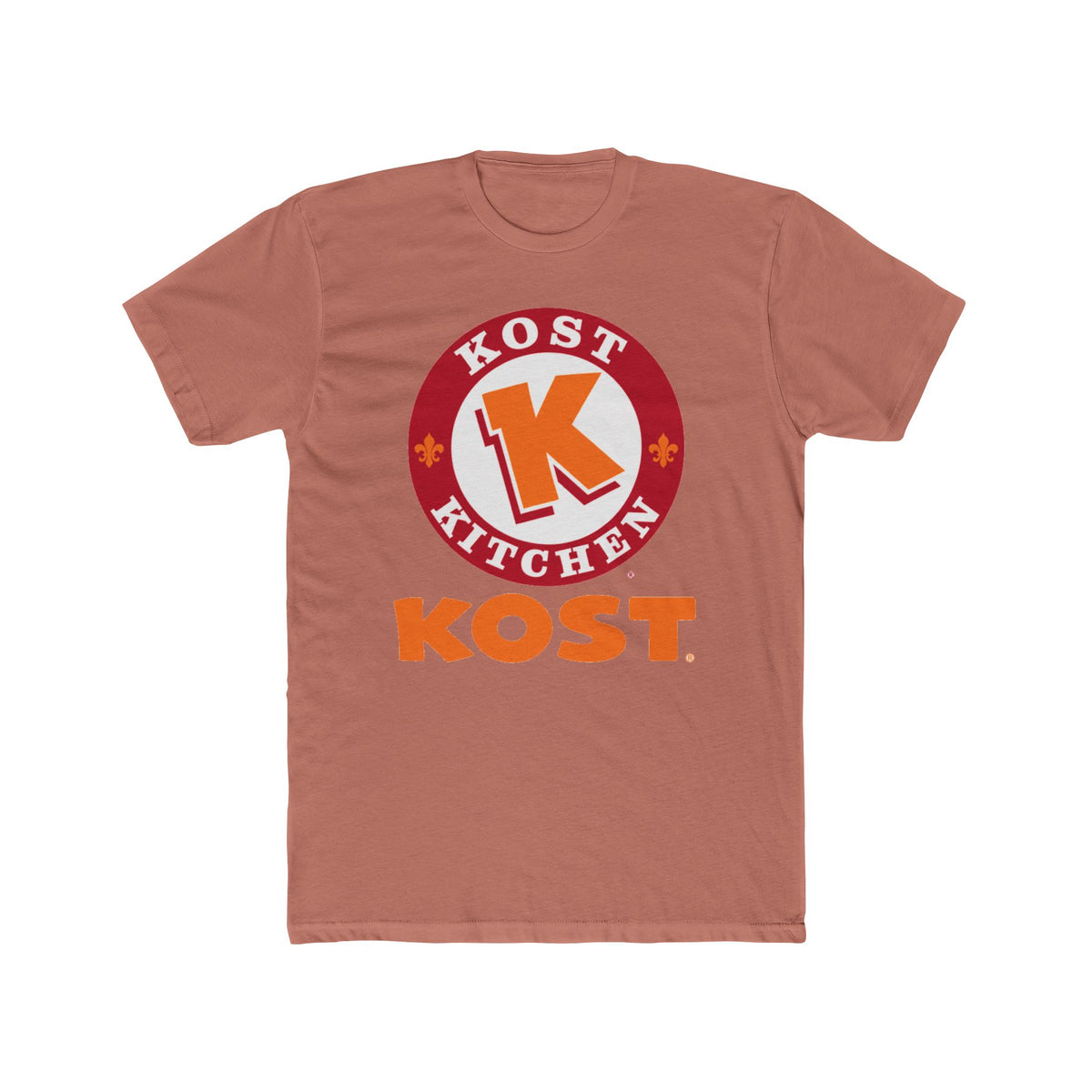 T-Shirt — Kost Kitchen Logo Tee (KOST) | Retro Orange & Red Restaurant Shirt