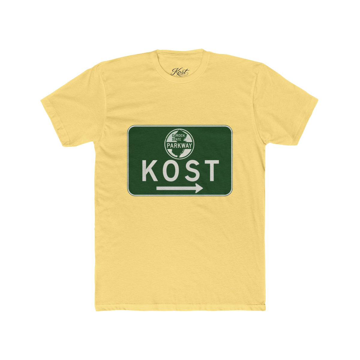 Kost Parkway Road Sign T‑Shirt — Retro Green Route Graphic Tee