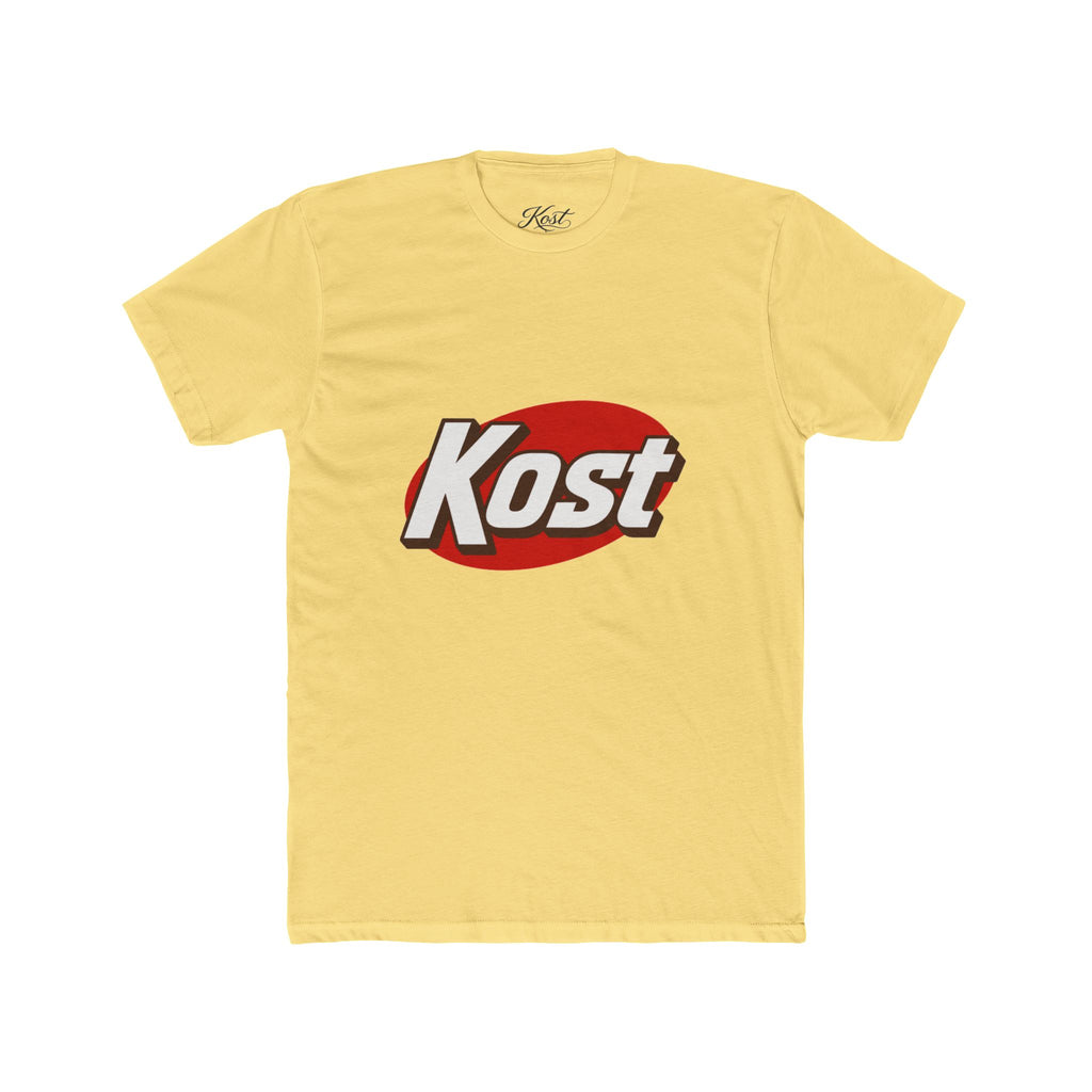 Kost Logo Tee — Retro Red Oval Graphic Cotton T‑Shirt
