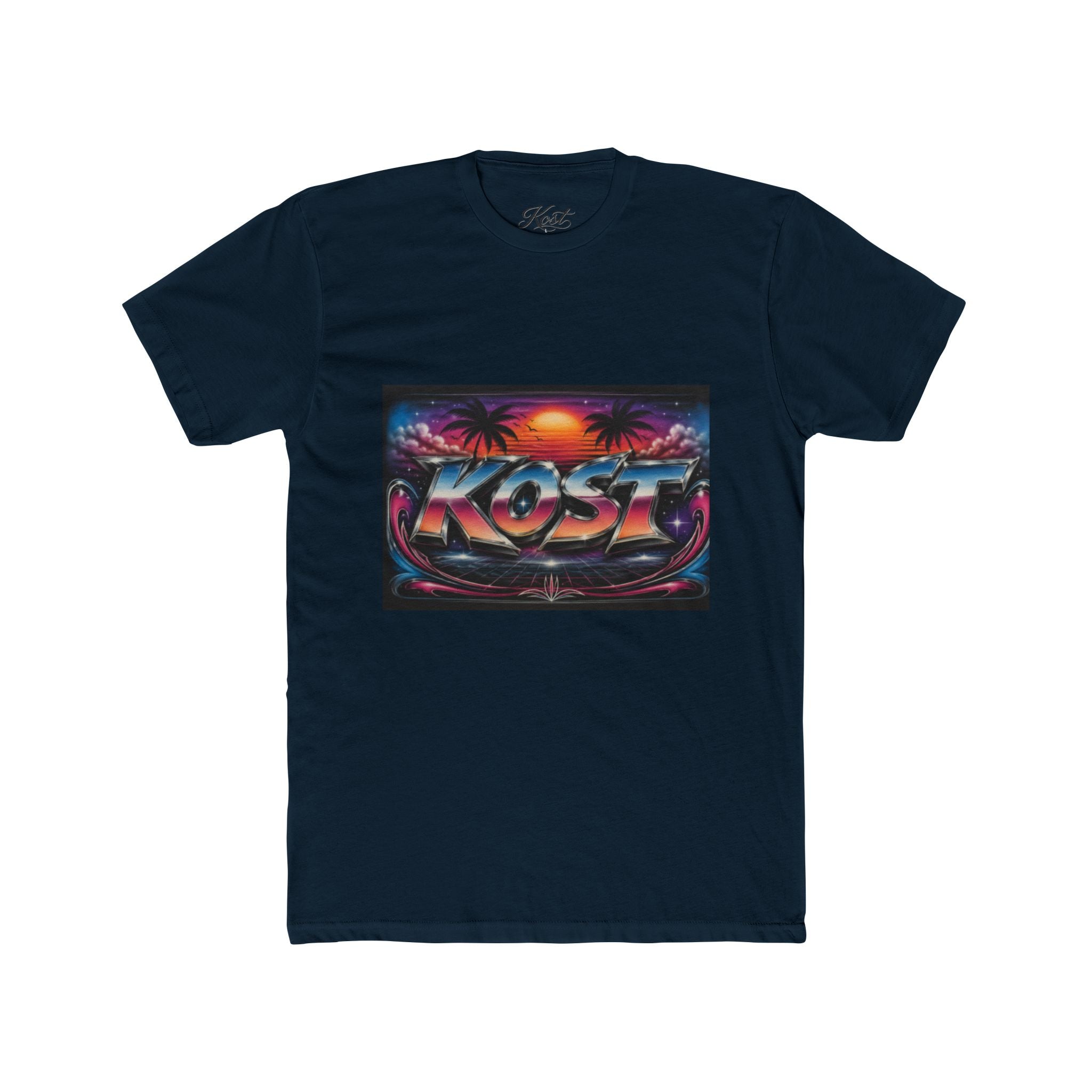 KOST Retro Sunset Tee — 80s Vaporwave Beach Graphic T-Shirt