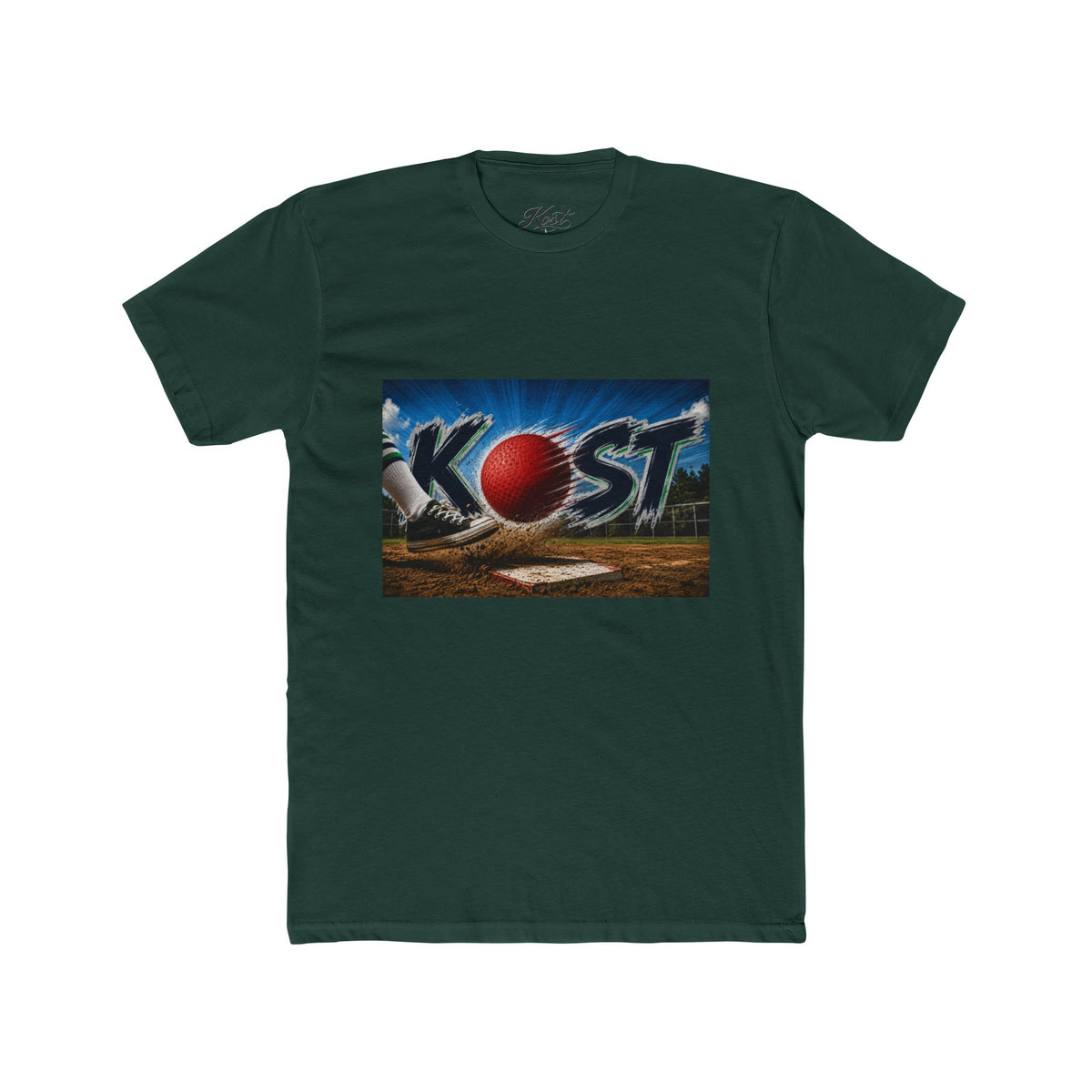Baseball Graphic Tee — "KOST" Red Ball Field Design