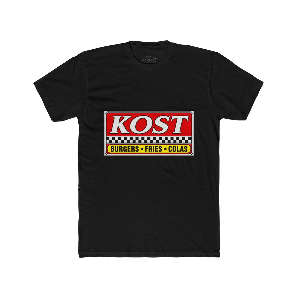 KOST Burgers • Fries • Colas Tee — Retro Diner Logo T-Shirt