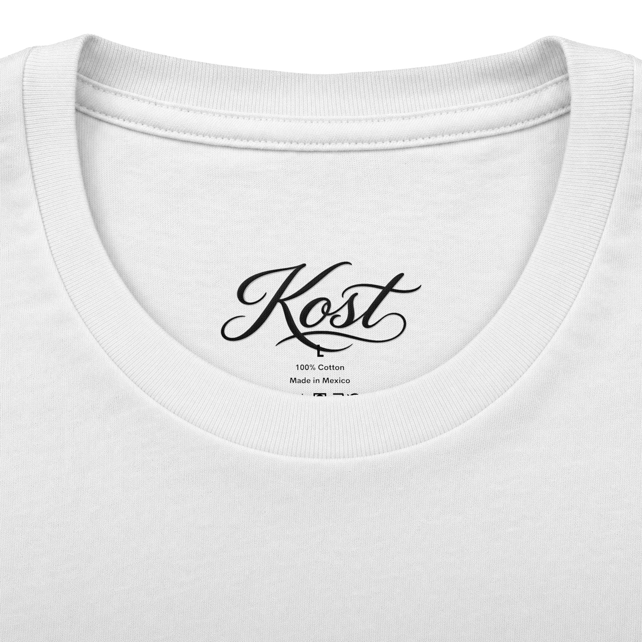 Kost Embroidered Logo Tee — Minimalist Cotton Crew T‑Shirt