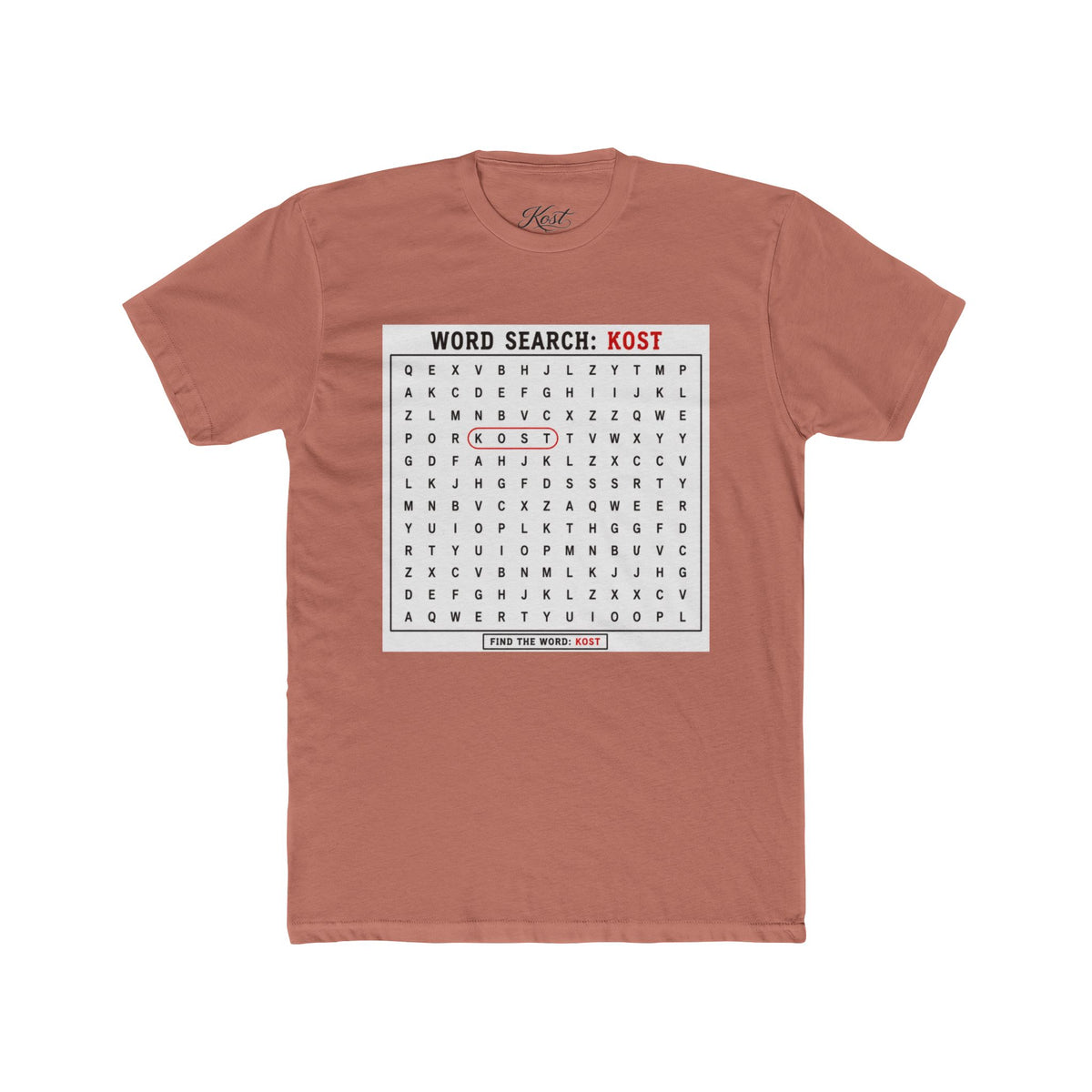 Word Search T‑Shirt — "Kost" Puzzle Graphic Tee