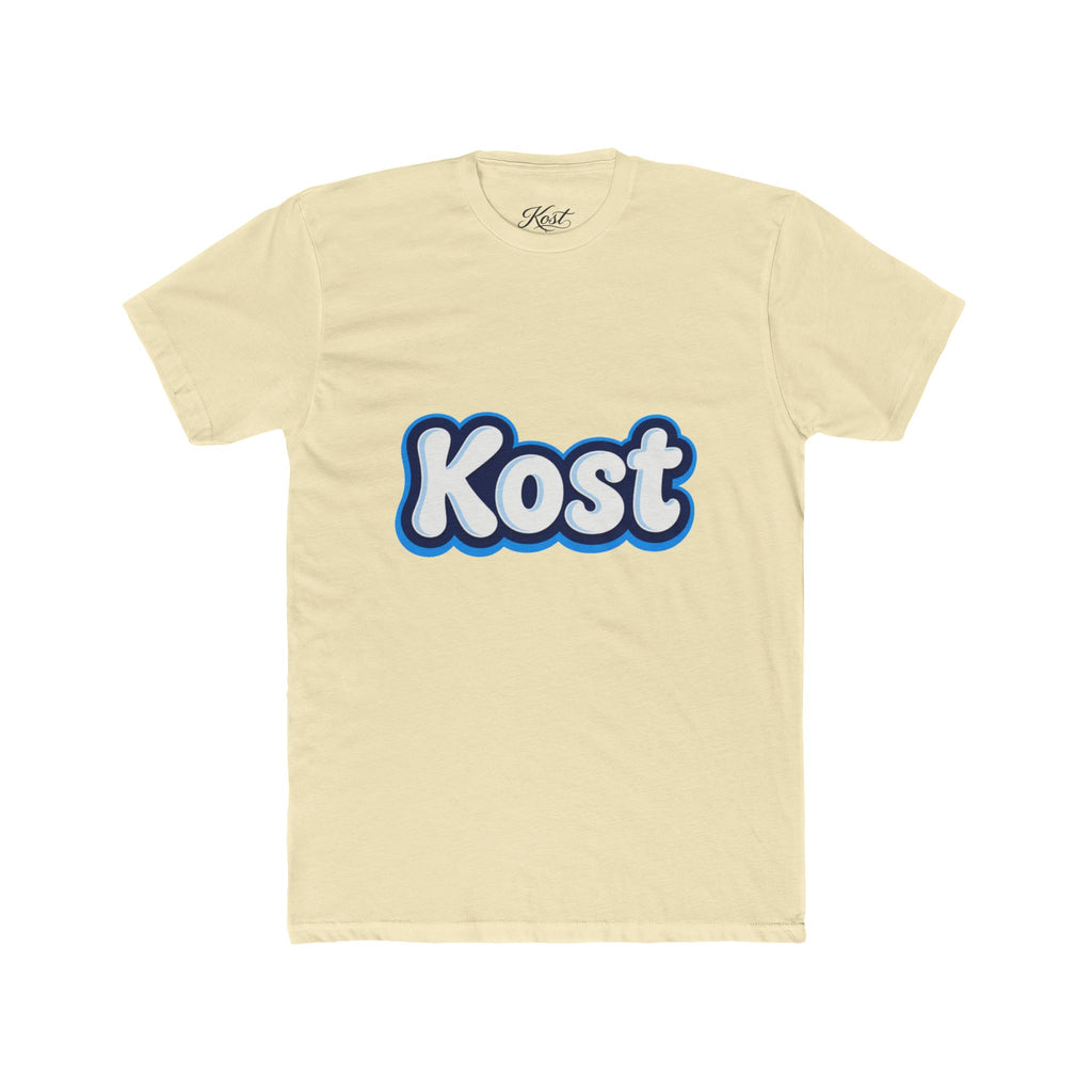 Kost Retro Bubble Logo Tee — White Cotton Crewneck