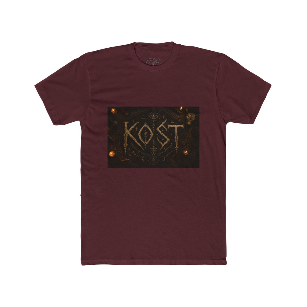 KÖST Rustic Firebrand Tee — Vintage Burned Lettering Graphic T-Shirt