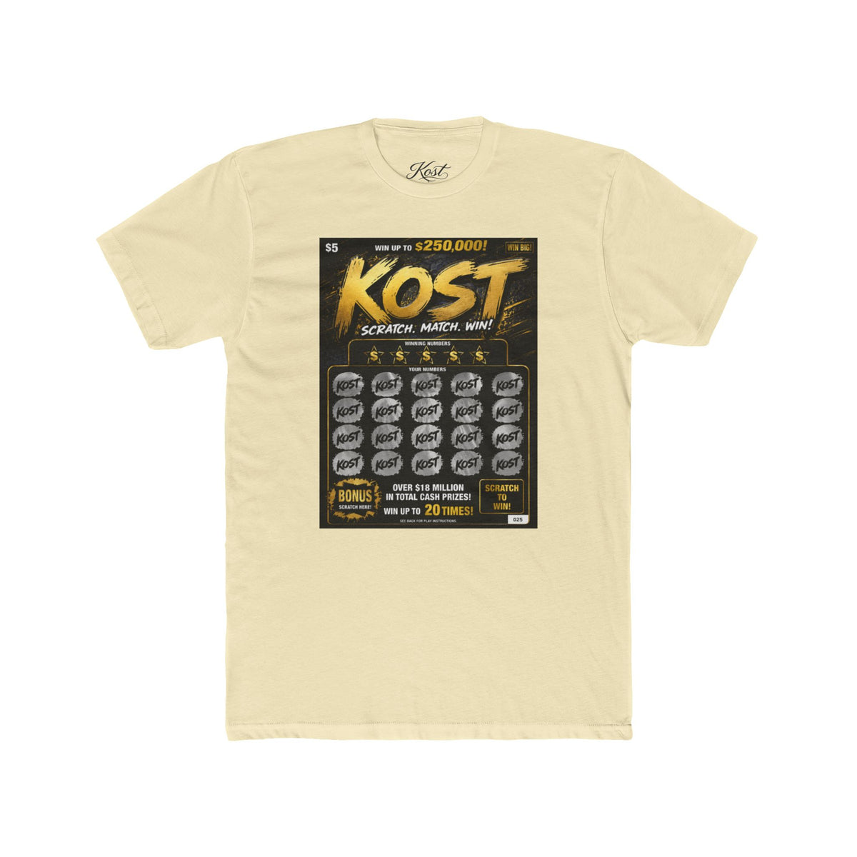 KOST Lottery Scratch-Off Tee — Vintage Game Ticket Graphic T-Shirt