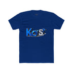 Retro 3D 'Kost' Graphic Tee - Bold Blue Logo Cotton T-Shirt