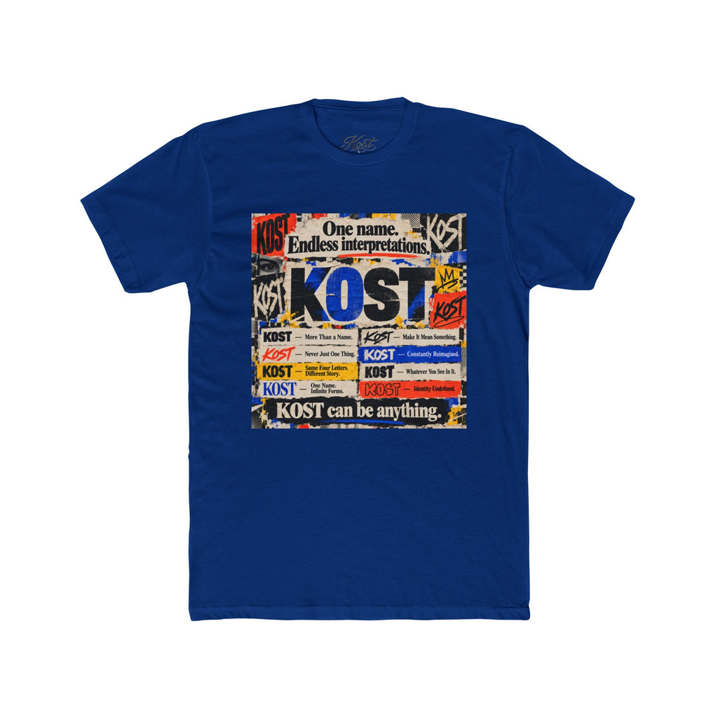 KOST Vintage Patchwork Tee — 'KOST' Collage Graphic Cotton T-Shirt