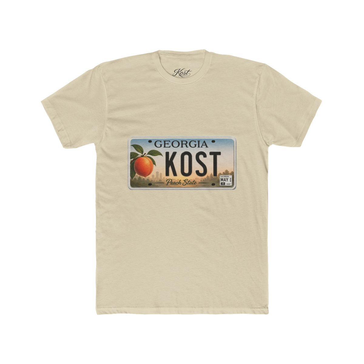 Georgia Peach License Plate T‑Shirt — KOST Personalized Retro Tee