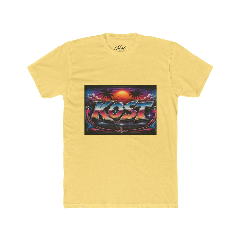 KOST Retro Sunset Tee — 80s Vaporwave Beach Graphic T-Shirt