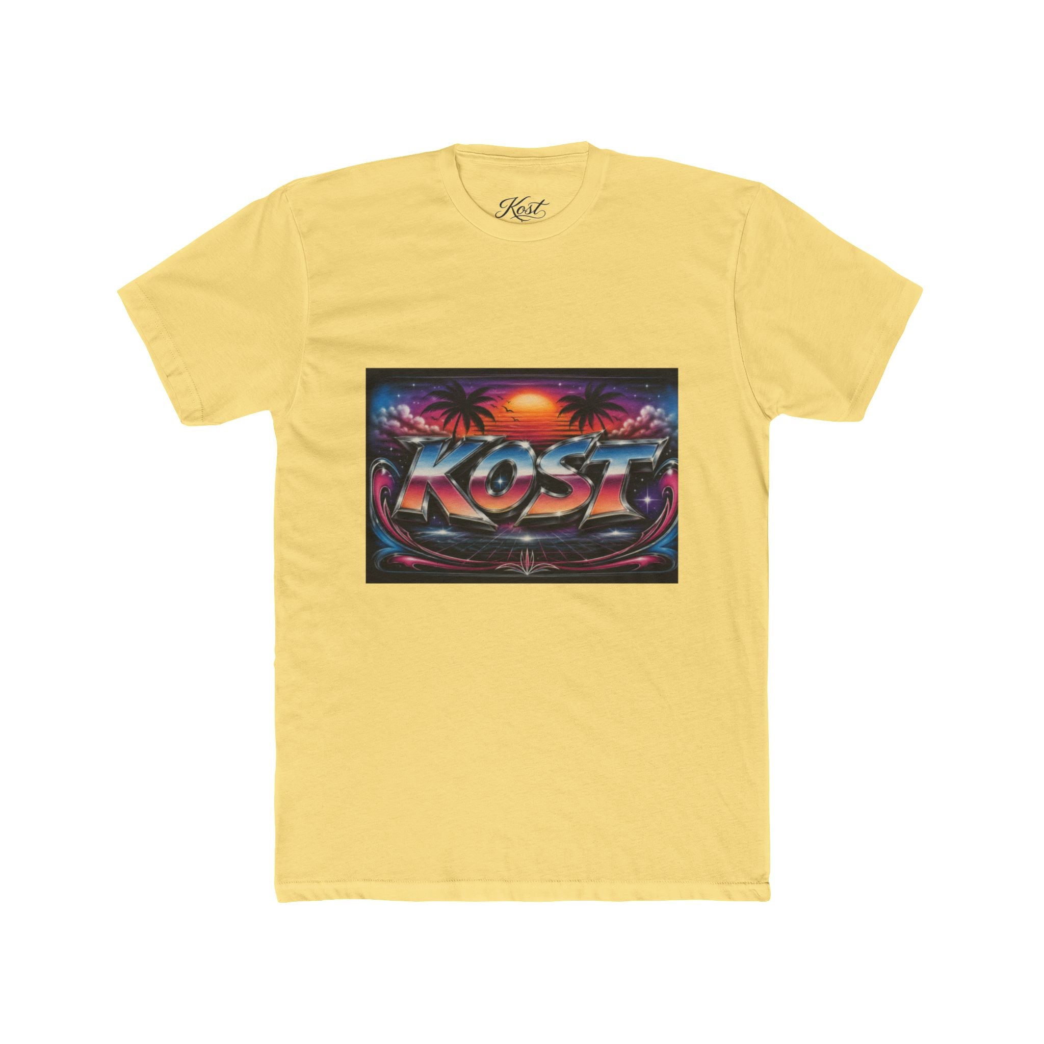 KOST Retro Sunset Tee — 80s Vaporwave Beach Graphic T-Shirt
