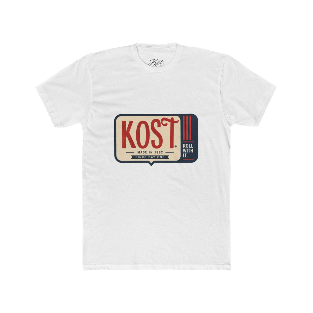 Kost Retro Speech Bubble Tee — "KOST" Vintage Radio Logo T-Shirt