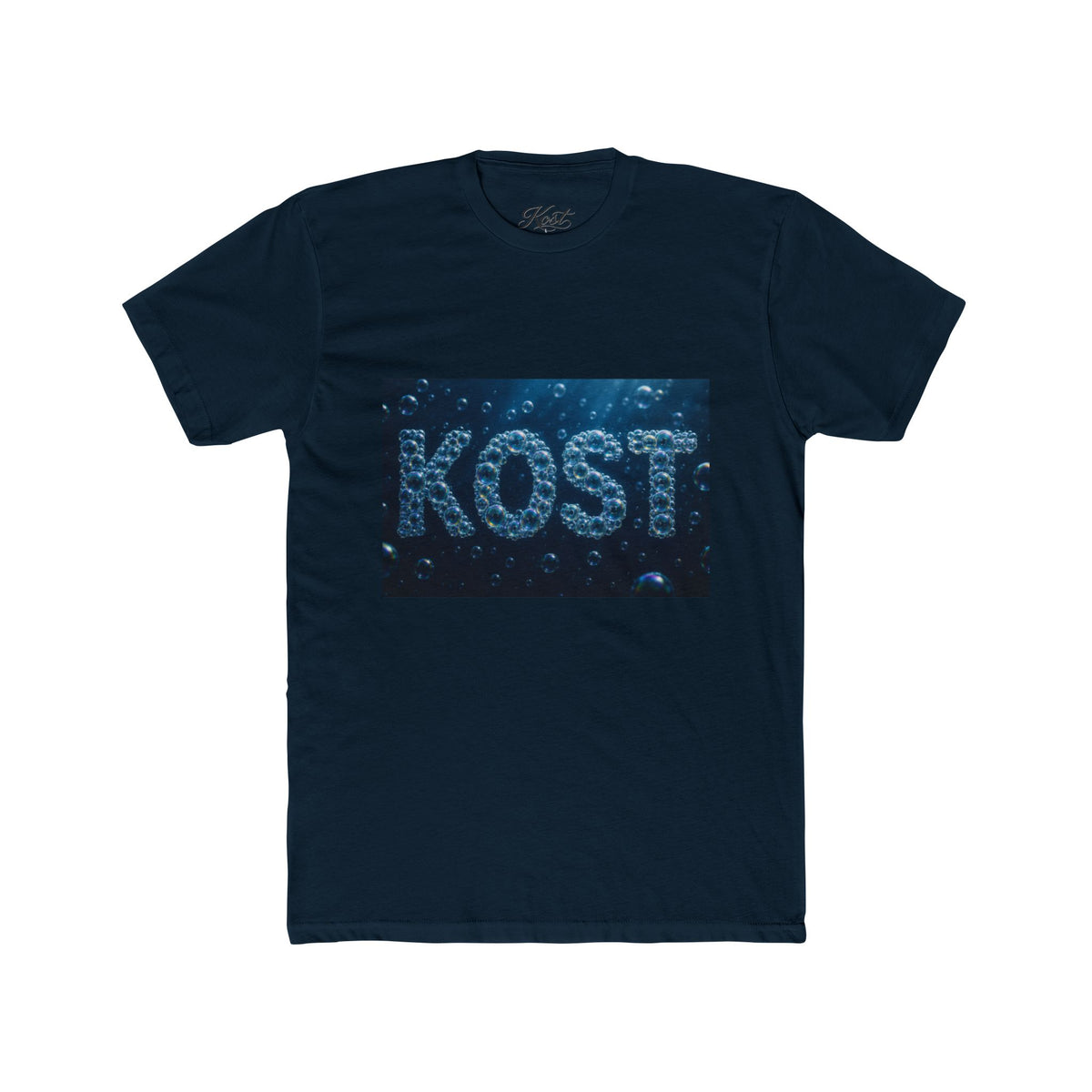 KOST Bubble Text Tee — Nautical Blue Graphic Crewneck Shirt