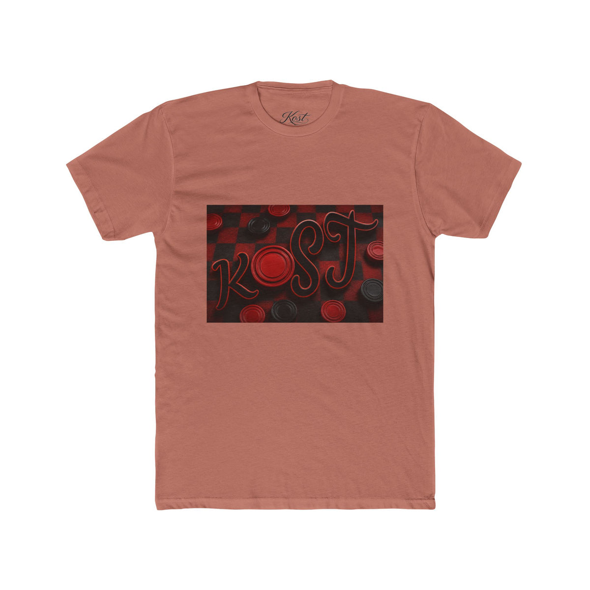 Abstract Red Bokeh Graphic Tee — 'Rogue' Script Design