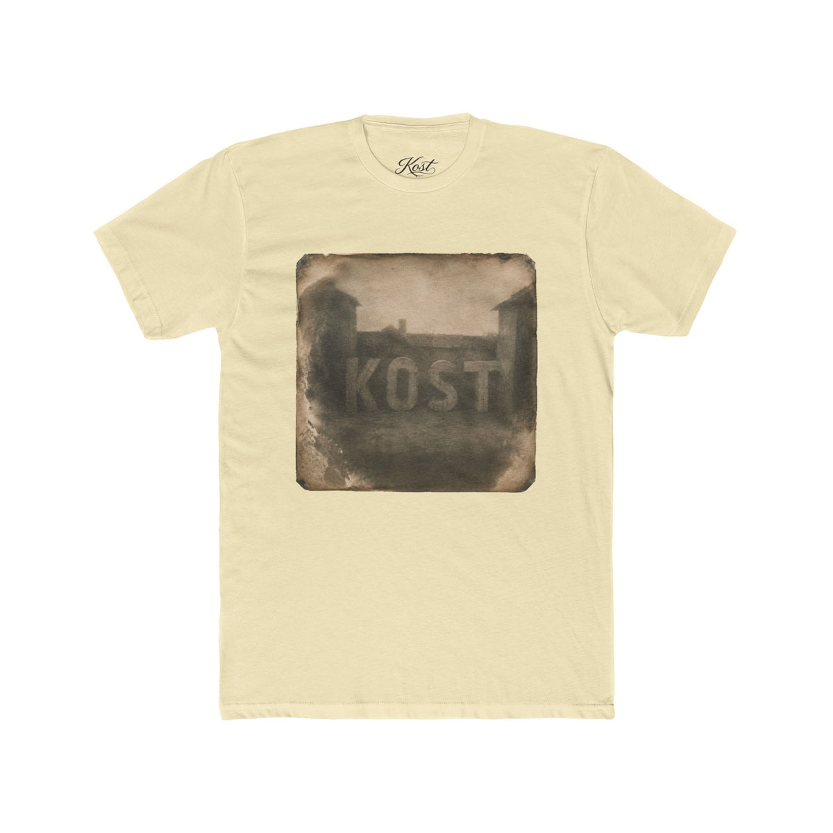 Vintage Photo Tee — 'KOST' Sepia Building Graphic