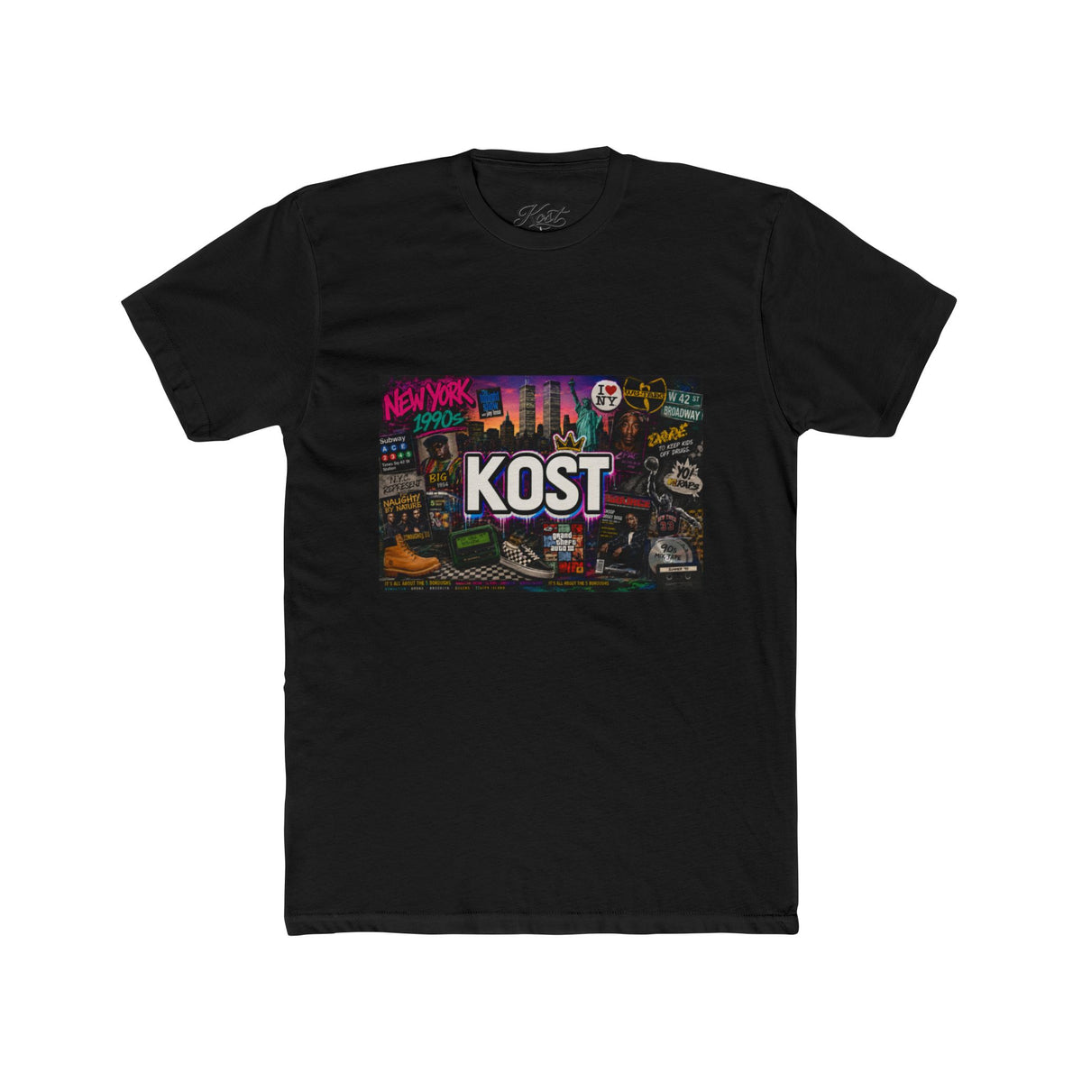 KOST Retro Cityscape Tee — New York Neon Graphic Crew Shirt