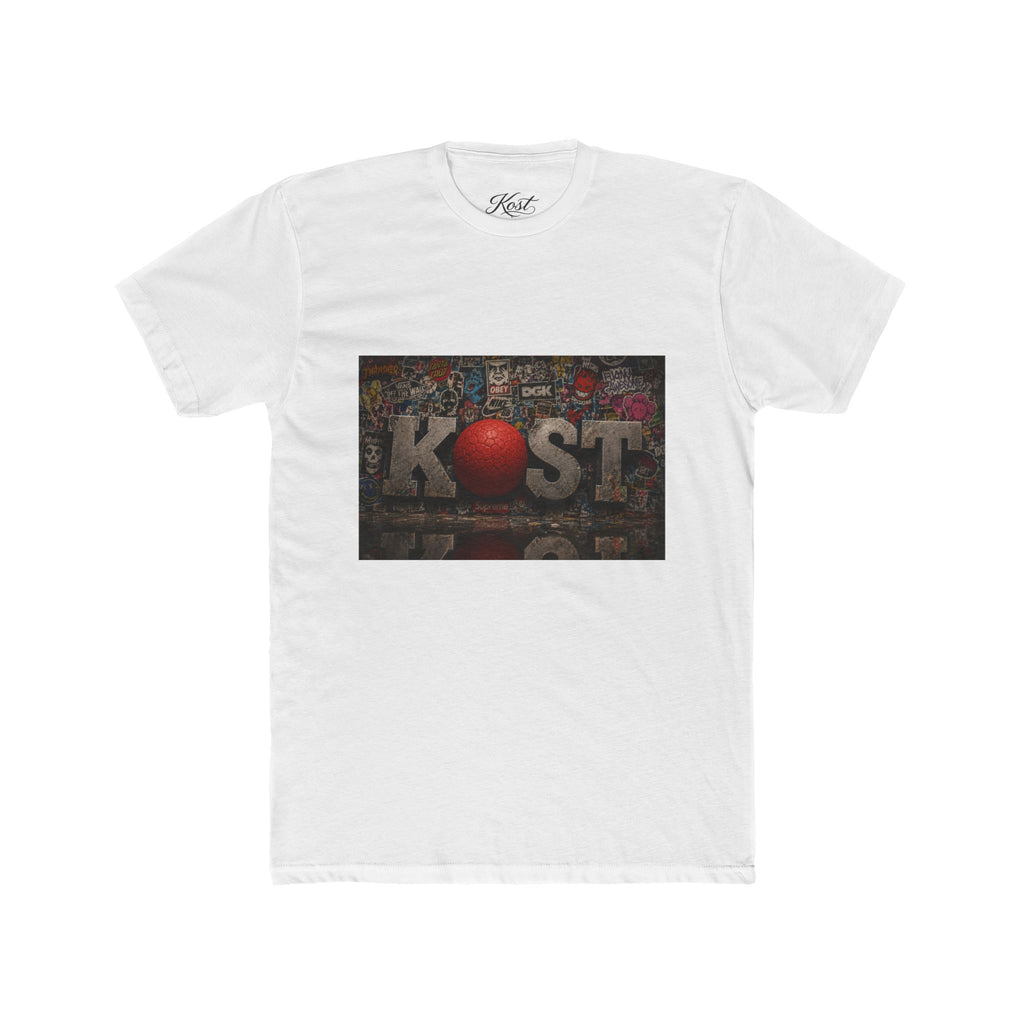 KØST Vintage Sticker Collage Tee — Red Heart Logo Graphic T‑Shirt